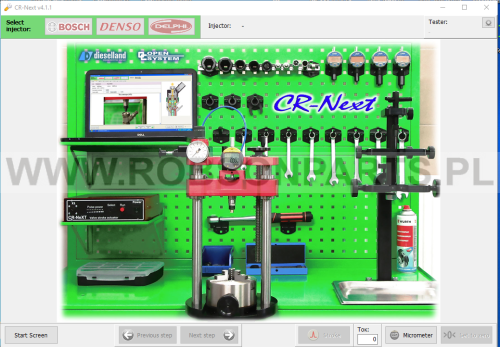 Oprogramowanie CR-Next - trzeci stopień - regulacja wtryskiwaczy