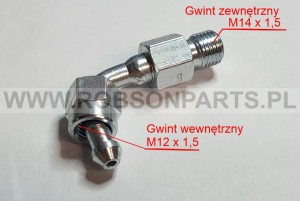 Łącznik / kolanko  GZ M14 x 1,5 - GW M12 x 1,5
