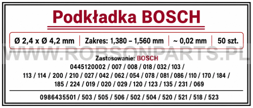 Zestaw podkładek regulacyjnych Bosch 2,4x4,2