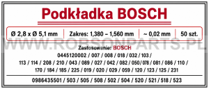 Zestaw podkładek regulacyjnych Bosch 2,8x5,1