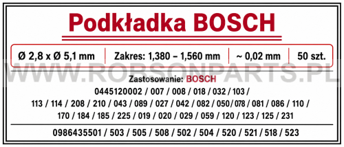 Zestaw podkładek regulacyjnych Bosch 2,8x5,1